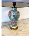 Chine - vase à décor d'oiseau et fleurs monté en lampe