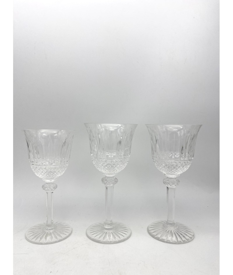 Lot de 24 verres en cristal incolore St Louis Tommy signé avec boîte d'origine