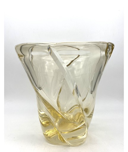 Seau à champagne Yellow glass signé Daum France 1960