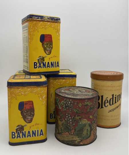 Lot de 6 boîtes metalliques (Banana, Bledine, ea)