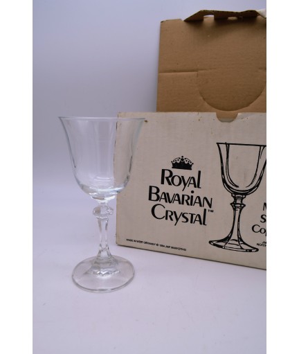 Lot de 6 verres de vin en Royal Bavarian Cristal avec sa boite d'origine