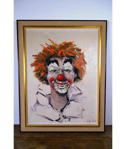 Peinture clown signé Guy...