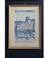 Dessin aquarelle 'Hotel Exelsior Venezia' signé Hermanno Malisan 1926