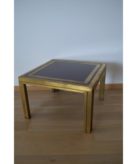 Table basse en laiton Maison Liwans Rome Itali 1975