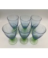 Lot de 6 verres + 2 verres italien Bormioli Rocco Bahia Art Déco